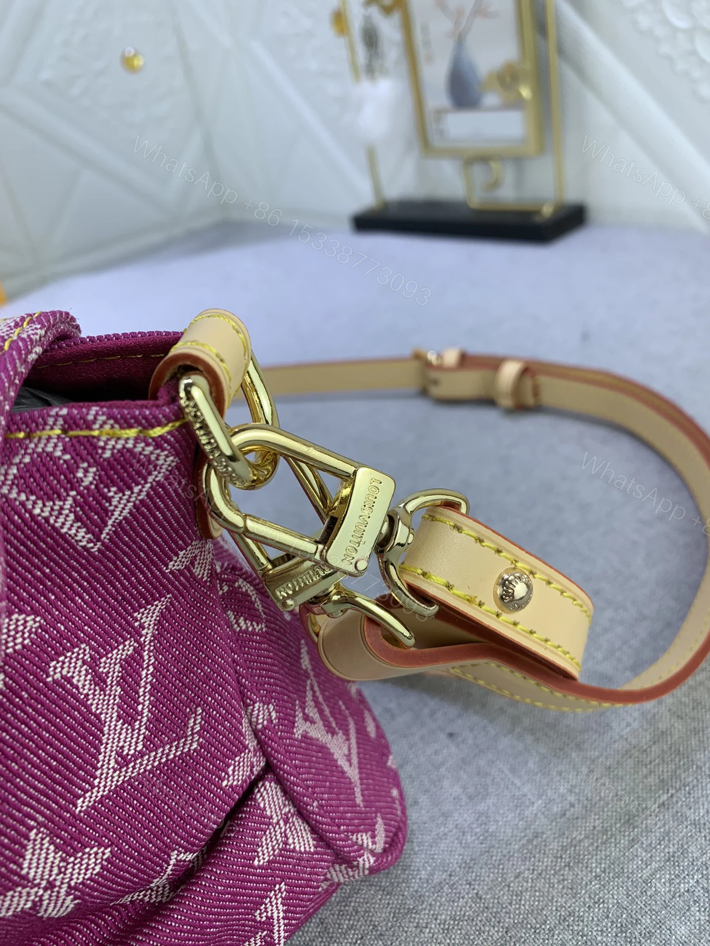 View 6 of Louis Vuitton Pleaty bag in pink denim