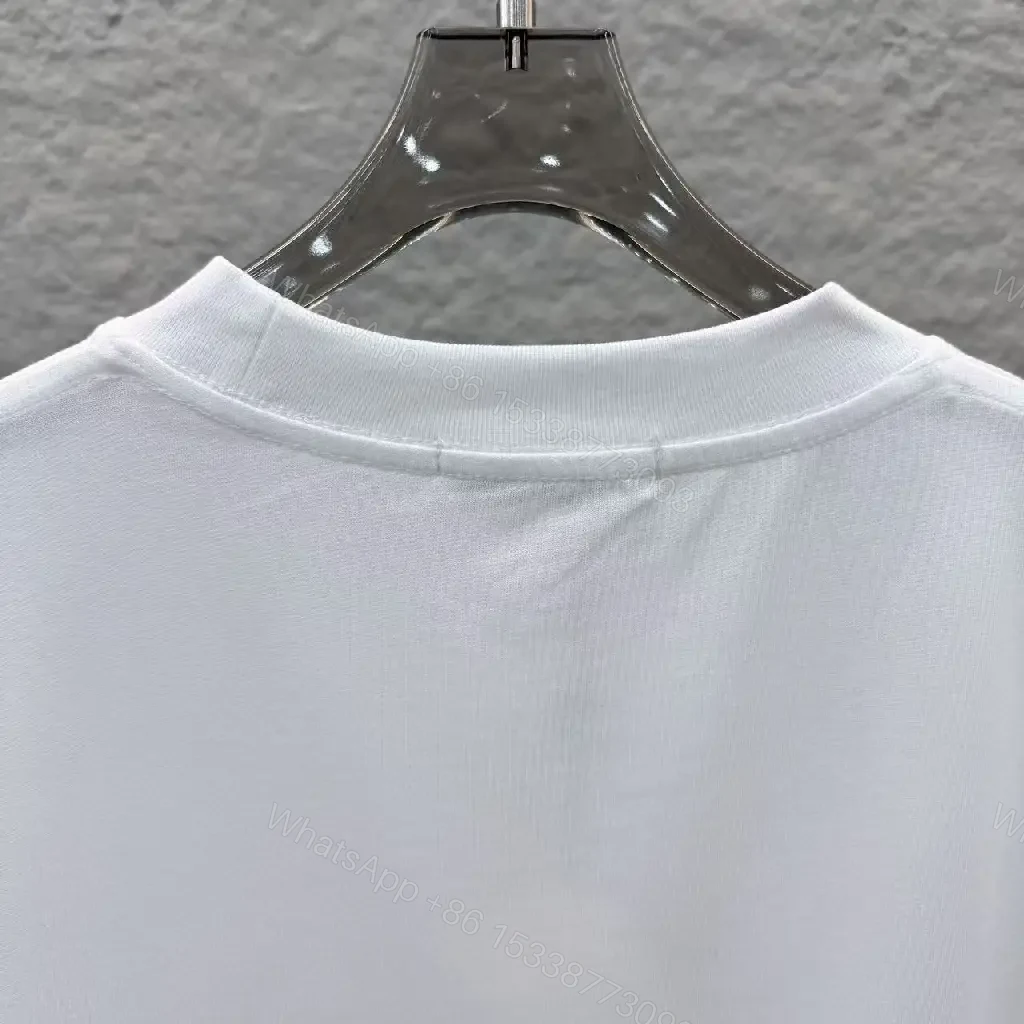 View 8 of White Cotton Tee + Graphic Logo + Dior-Inspired + Elevated Casual + T-Shirt