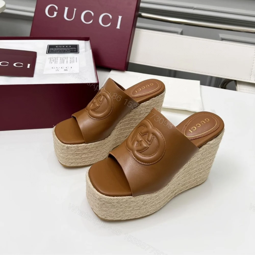 View 4 of GUCCI WOMEN’S INTERLOCKING G SANDAL BROWN 817212 AP0B0 2712