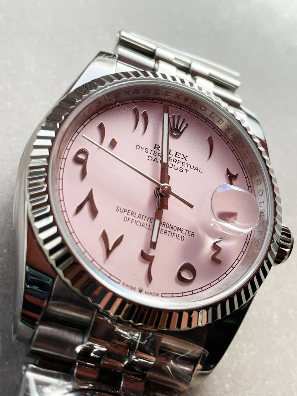 View 5 of DIWF Factory 1:1 Rolex DateJust 36 126234 Best Edition 904L Steel Tiffany Pink Dial Arabic Marker SA3235