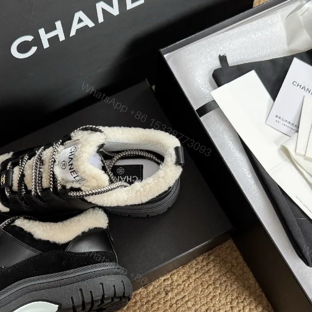 View 2 of Chunky Luxe Shearling Lace-Up Sneakers - Premium Comfort