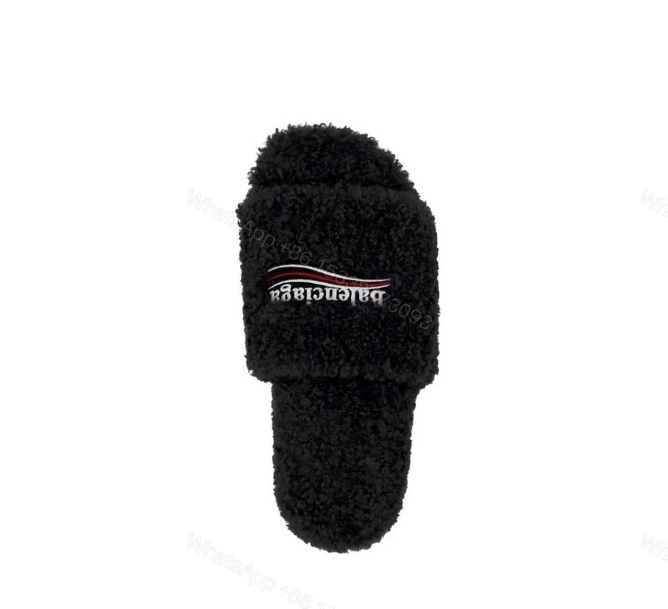 Balenciaga Furry Slide Black 654747W2DO11096 — view 2