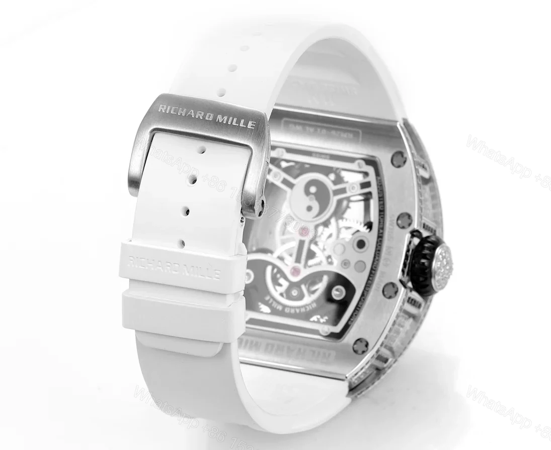 View 9 of Richard Mille RM26-01 Panda Tourbillon Watch Full Diamond Giant Panda Bamboo Art 18K White Gold Mechanical Luxury EditionRM26-01-PND-WHT