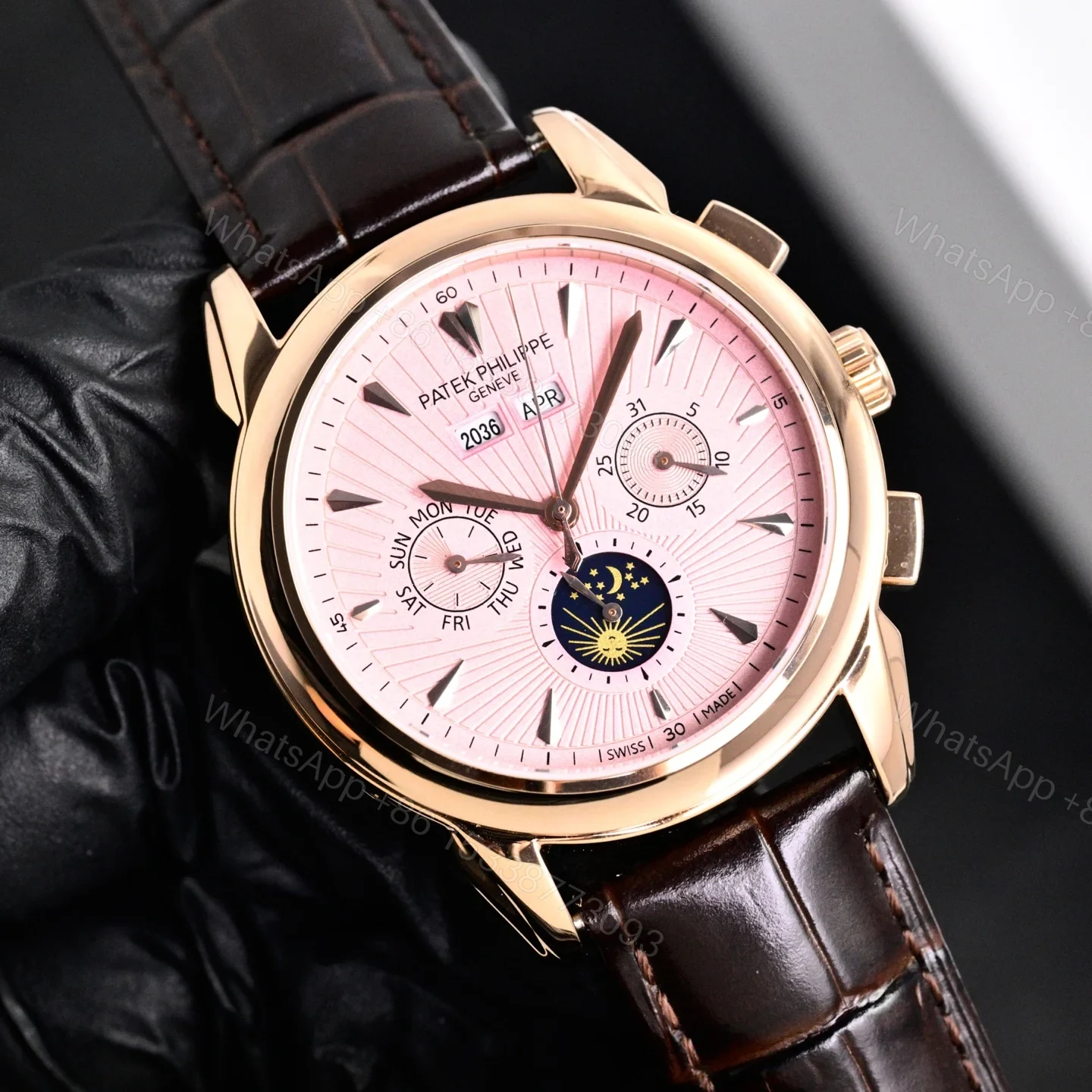 View 4 of Patek Philippe Complicated Functions Men’s Watch 42mm Leather Strap Ultimate Edition TW-PP-COMPLICATION-9100-42