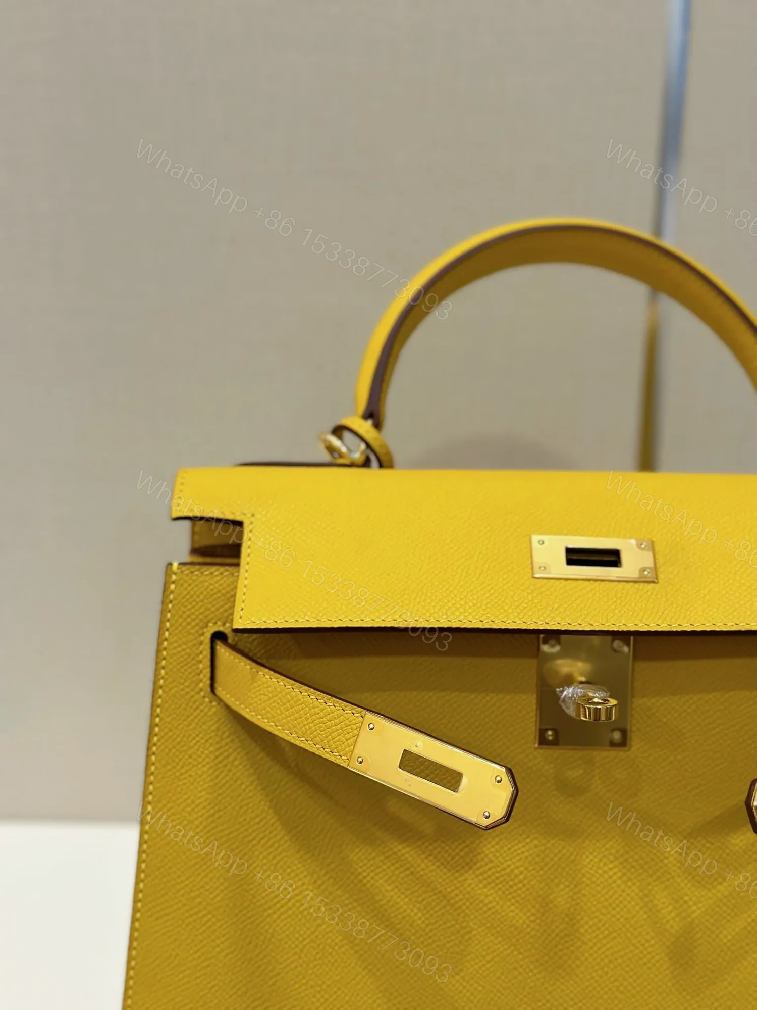 View 3 of HN 25 Lime Fluo Yellow Epsom Gold Hardware