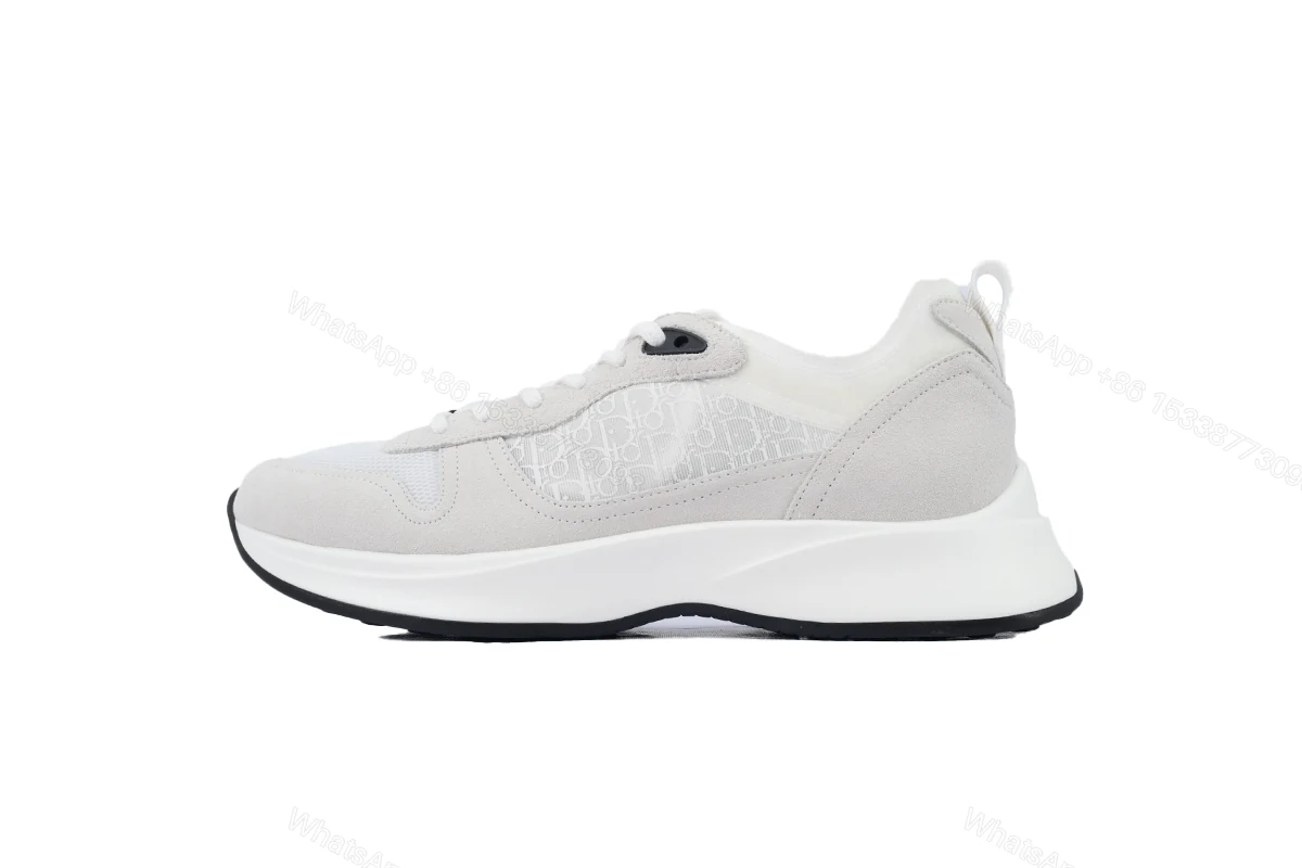 View 7 of Dior B25 Runner White Oblique Suede 3SN259YTR_H069