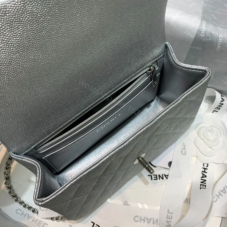 View 3 of Metallic Quilted Flap Bag â€” Modern Shine, Timeless Craft