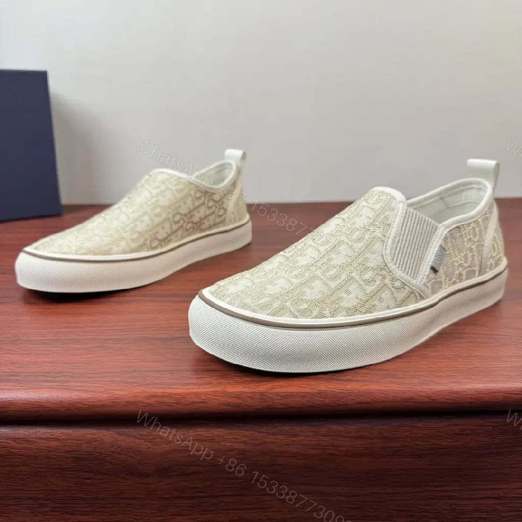 View 6 of Beige Leather Slip-On Fashion Sneakers