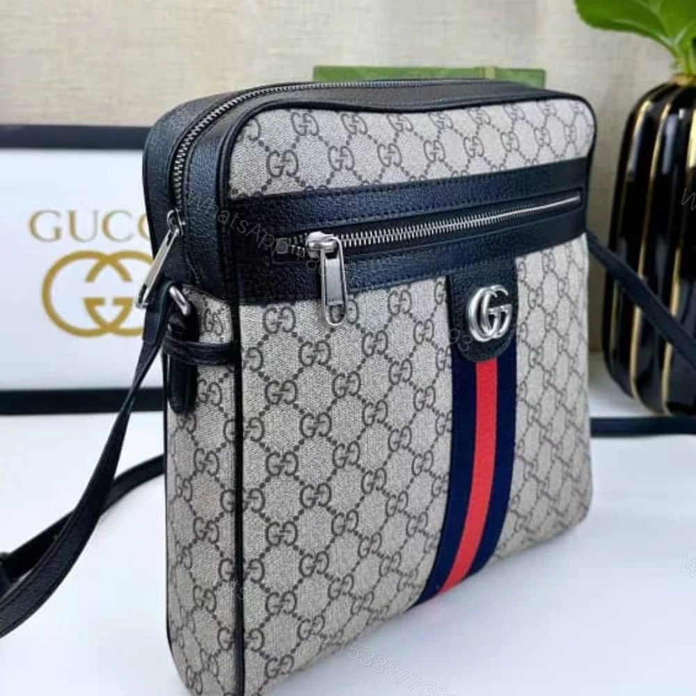 View 3 of Gucci Ophidia Small Messenger Bag Beige and Blue GG Supreme Canvas 23Cm ‎547926 96IWN 4076
