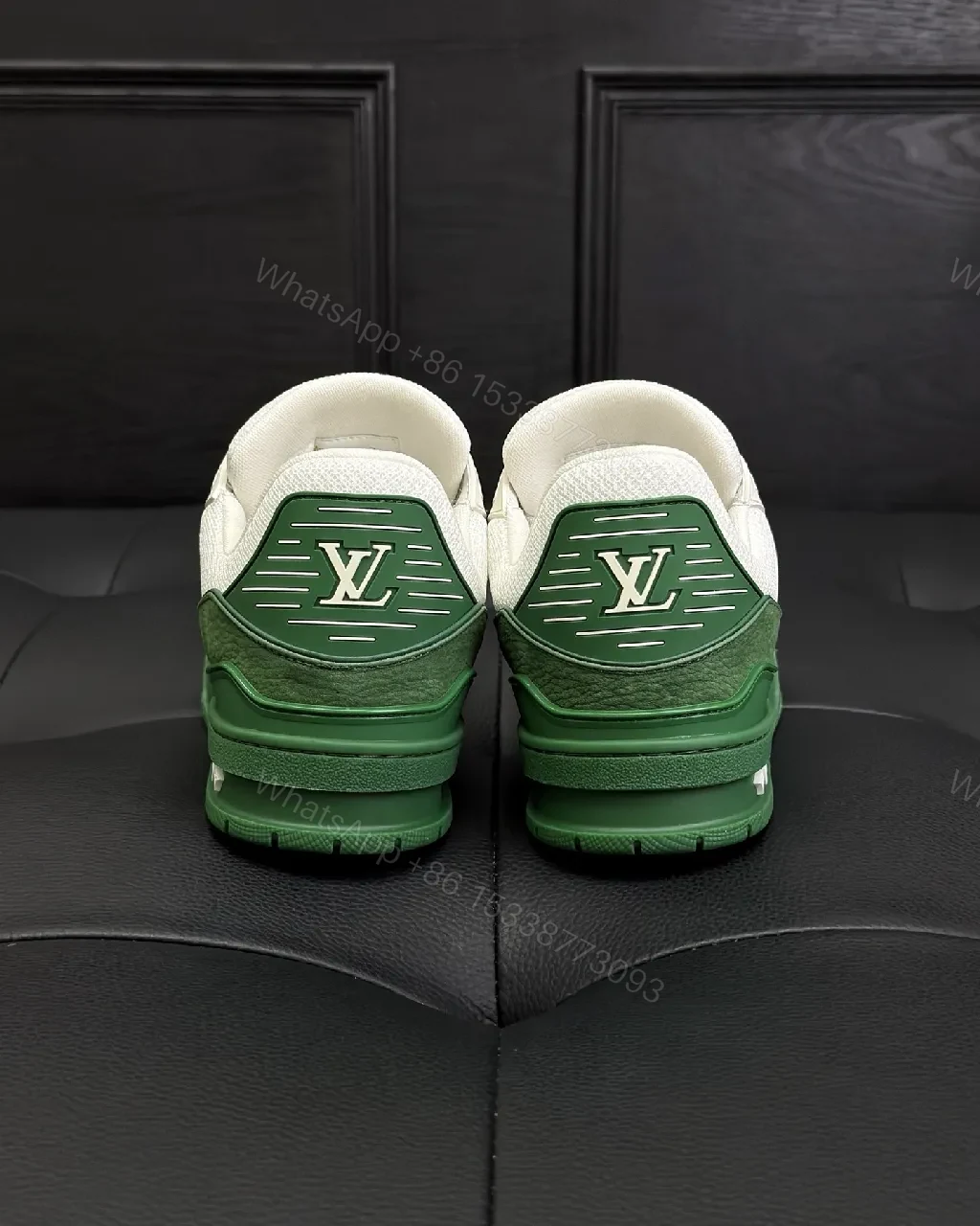 View 5 of Refined Court Sloan Sneakers: White & Emerald Green Lux Style