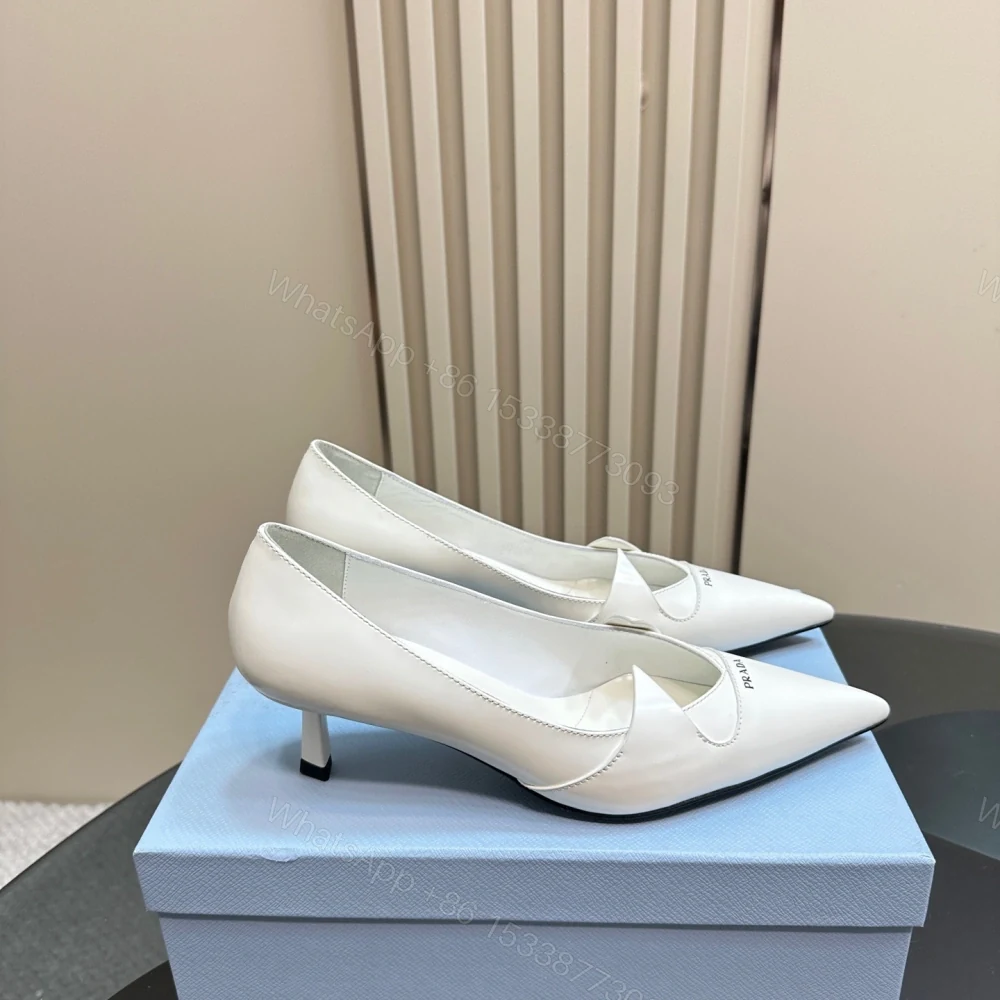 View 5 of 高仿Prada*1I976M尖頭走秀款高踭鞋5.5CM白色免檢版