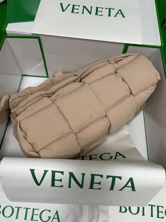 View 2 of Warm-Textured Nude Quilted Bag Set - Cushioned Chic Everyday Luxury