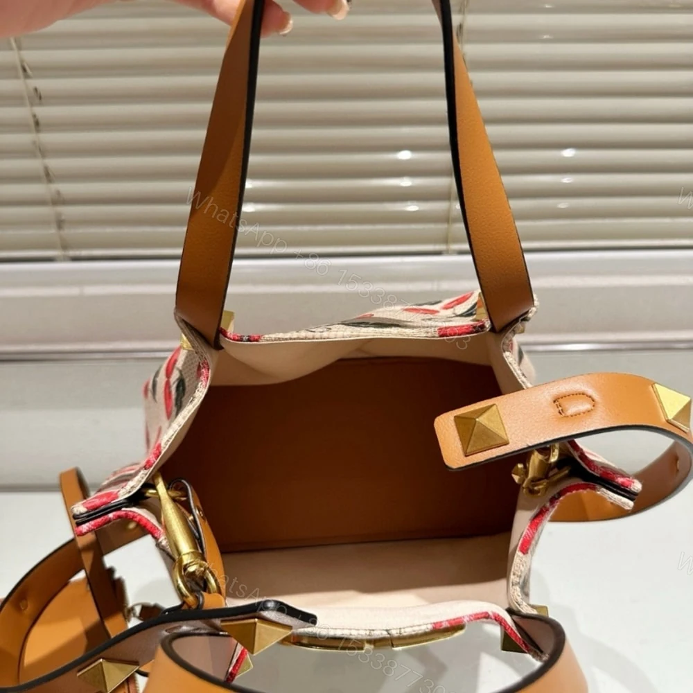View 5 of VALENTINO GARAVANI VLOGO SIGNATURE CHERRYFIC MOTIF BAG BEIGE 26CM