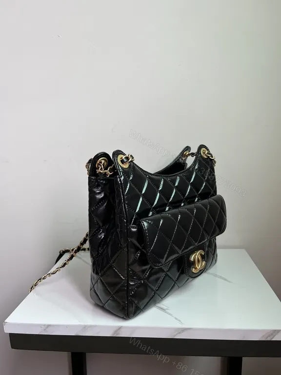 View 5 of Chic Quilted Calfskin Bag: Modern Glam, Gold Chain, Crossbody
