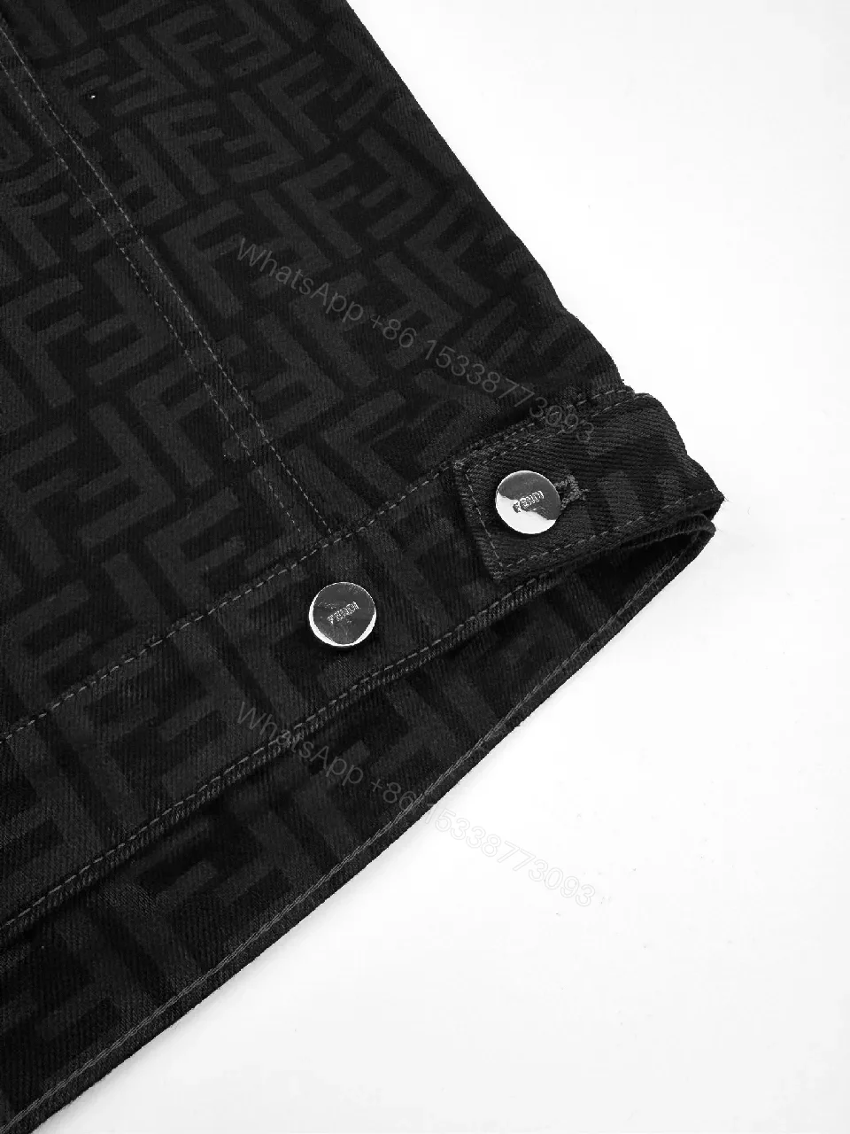 View 4 of Monogram Denim Jacket: Subtle Texture, Luxe Style, Modern Fit