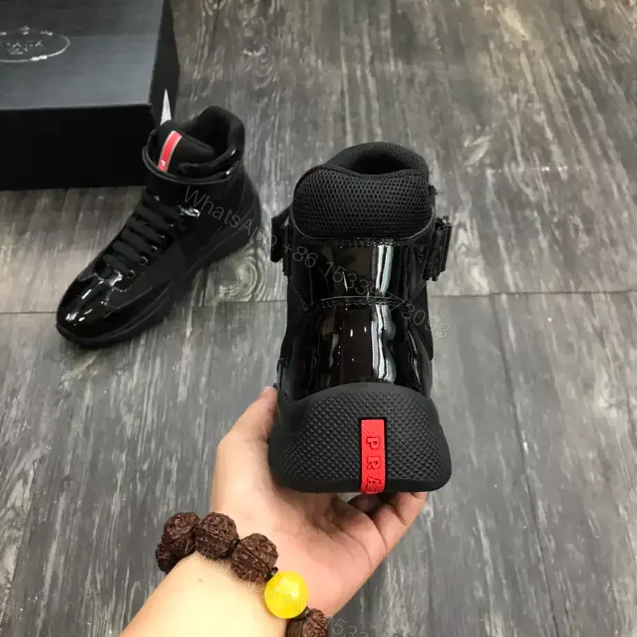 View 7 of PRADA AMERICA’S CUP HIGH-TOP SNEAKERS IN BLACK – PRD021