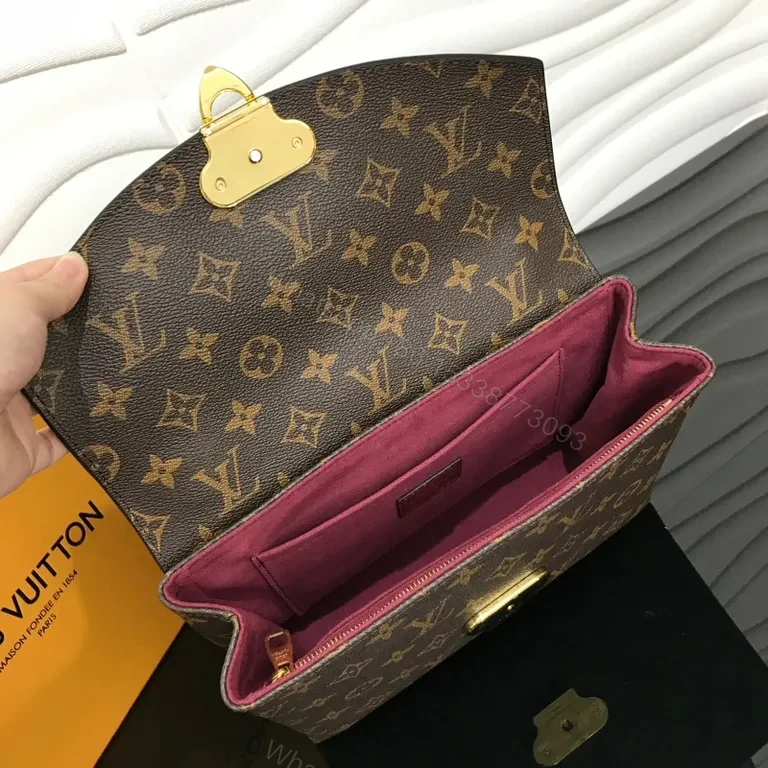 View 6 of Chic Burgundy Monogram Crossbody Bag - Luxury Day-to-Night