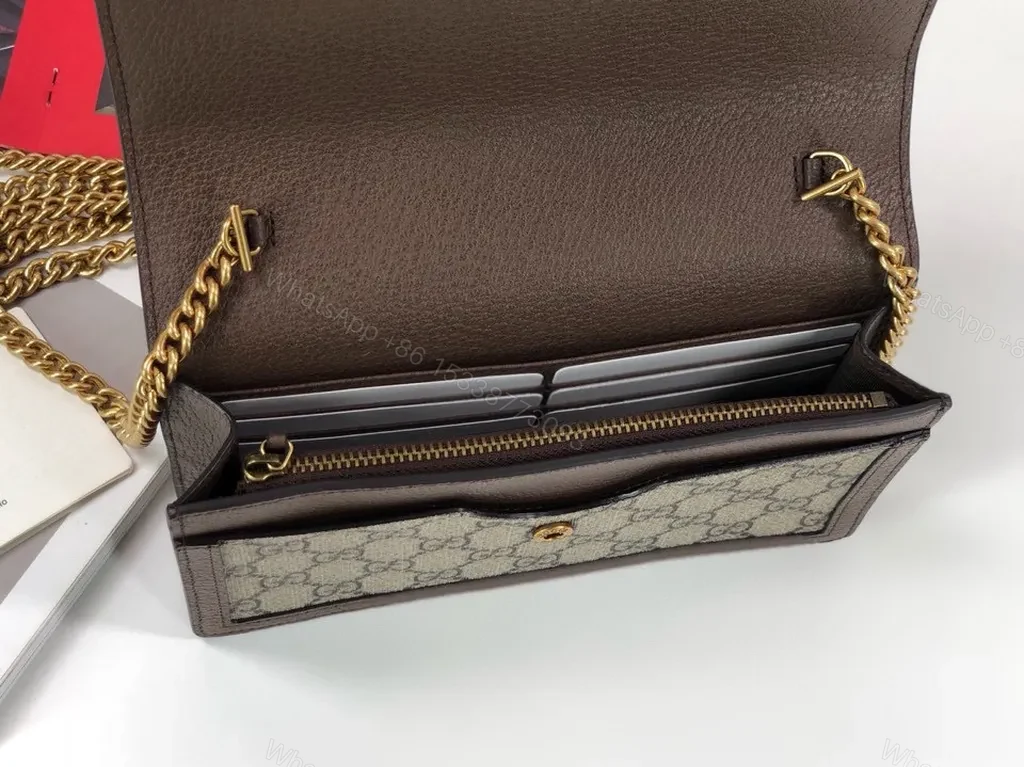 View 2 of Lux Pack GG Supreme Wallet on Chain with Dragonfly Crystals