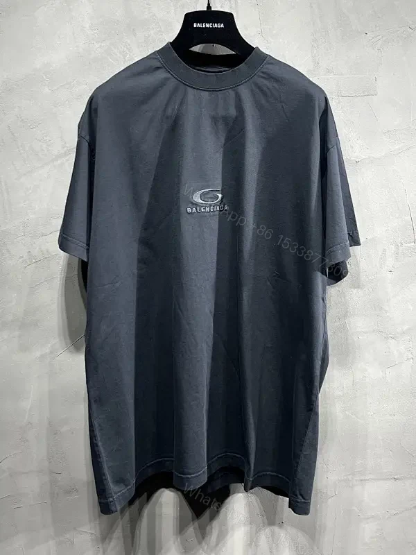 Charcoal Cotton Oversized Tee — Minimalist Luxury, Everyday Essential — view 1