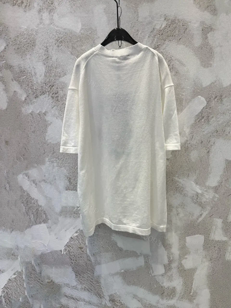View 7 of White Embroidered Graphic Tee with Luxe Motif - Casual Luxury Top