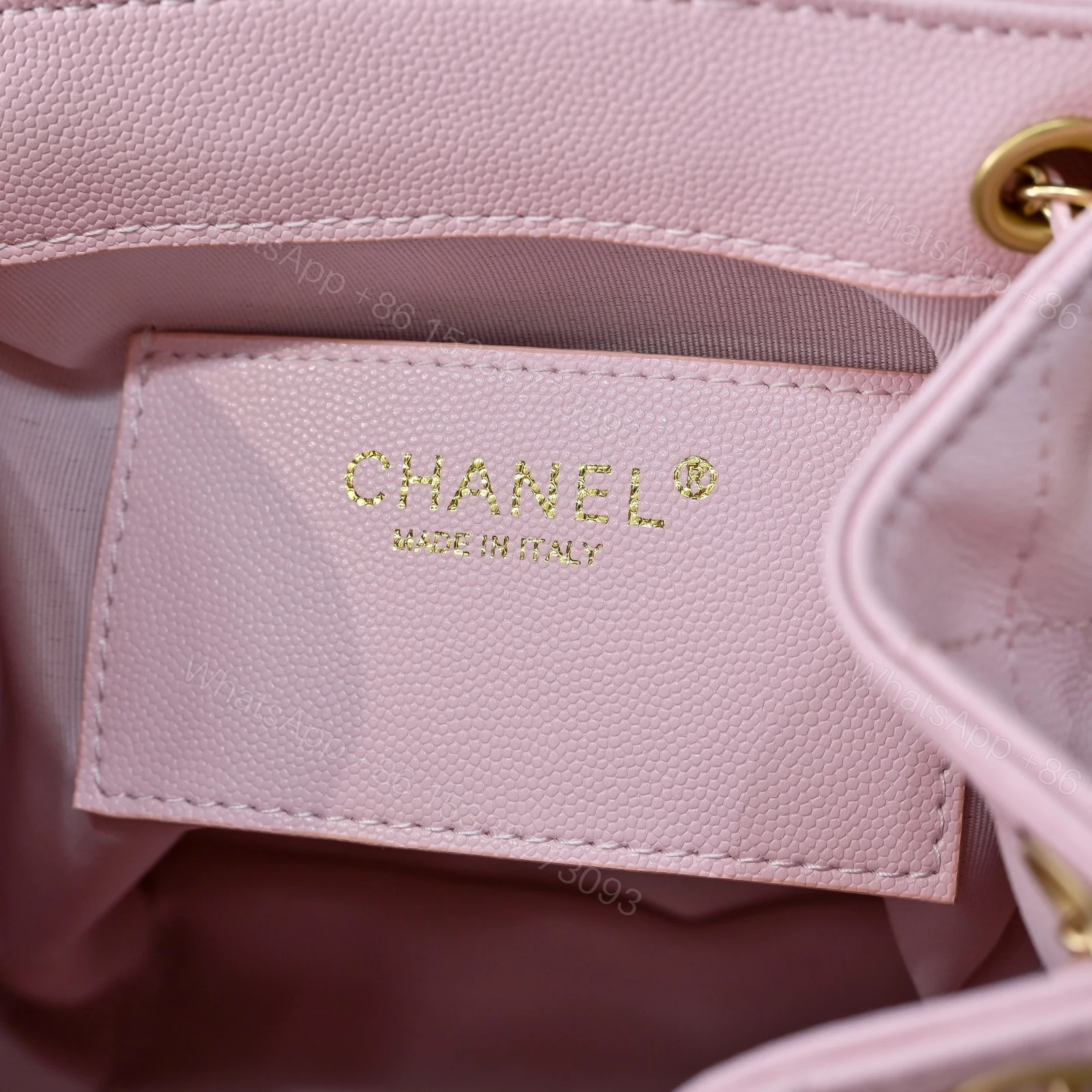 View 9 of Chanel 25 Medium Size Backpack Grain Effect And Gold Metal Pink 23Cm