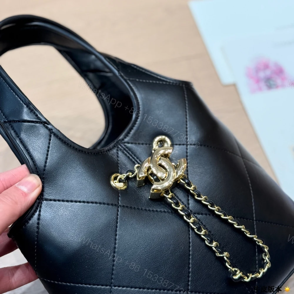 View 5 of Chanel Small Shopping Bag Gold Tone Hardware Black 22Cm