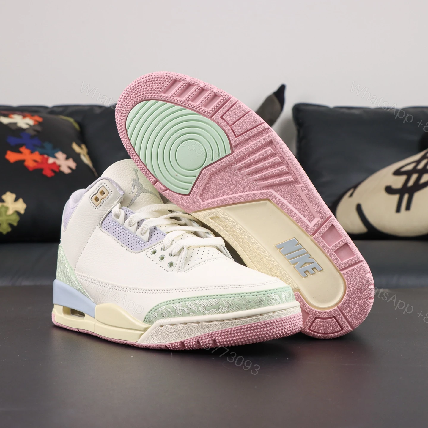 View 3 of Jordan 3 Retro Sail and Jade Aura