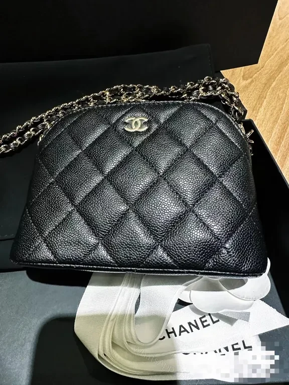 View 4 of Chic Quilted Crossbody: Black Caviar Leather, Minimalist Luxury