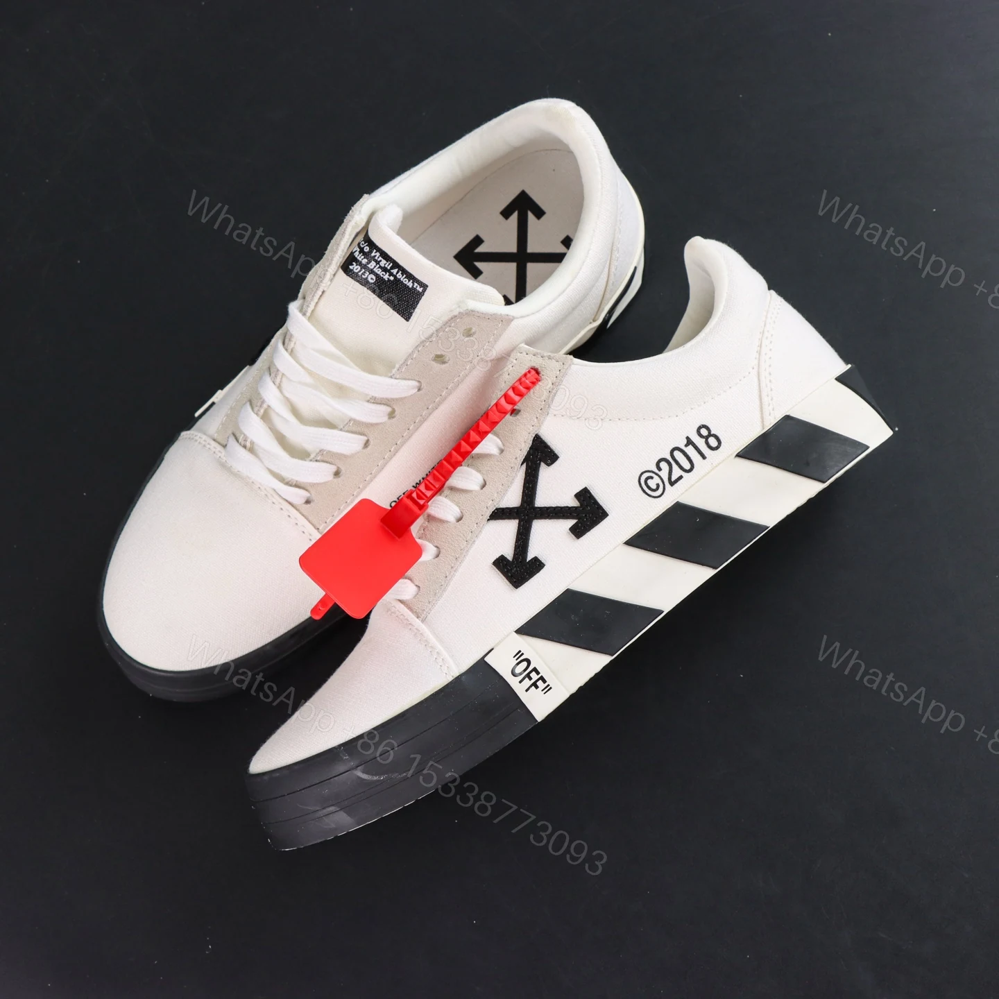 View 8 of Off White Low Vulcanised White Black
