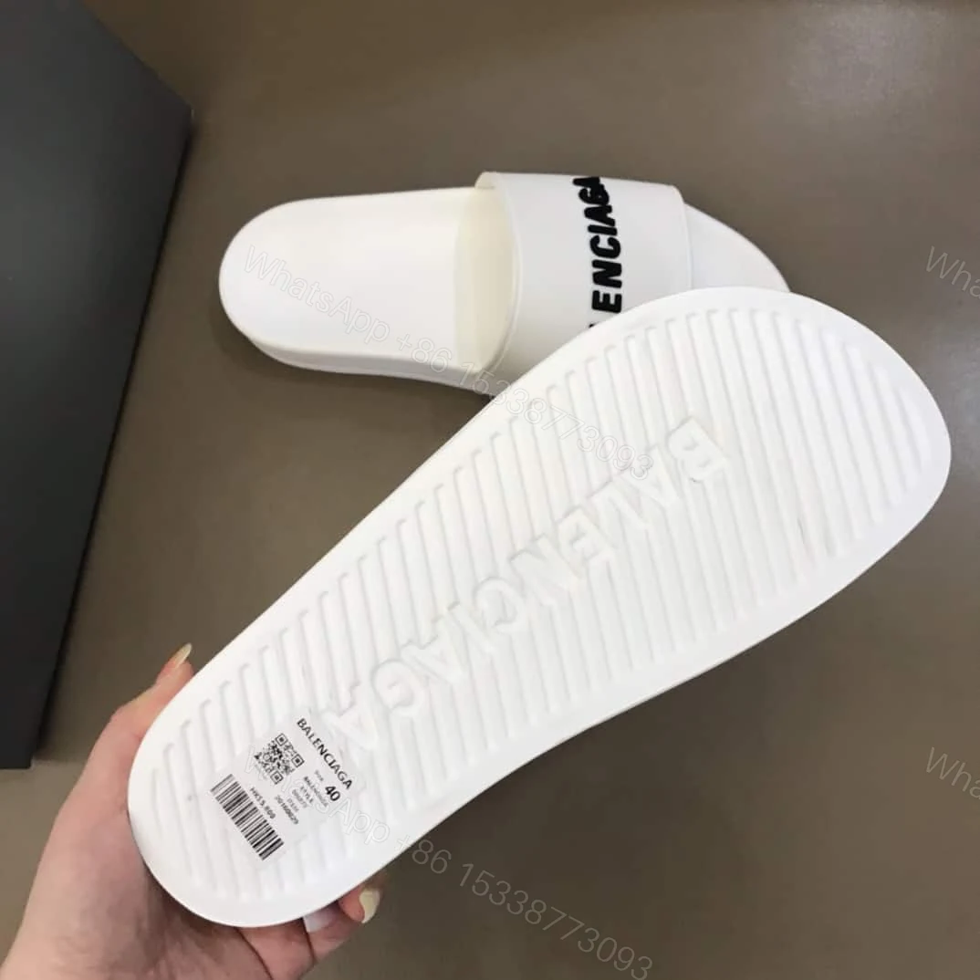 View 3 of BALENCIAGA RUBBER LOGO POOL SLIDE SANDALS – BBS7