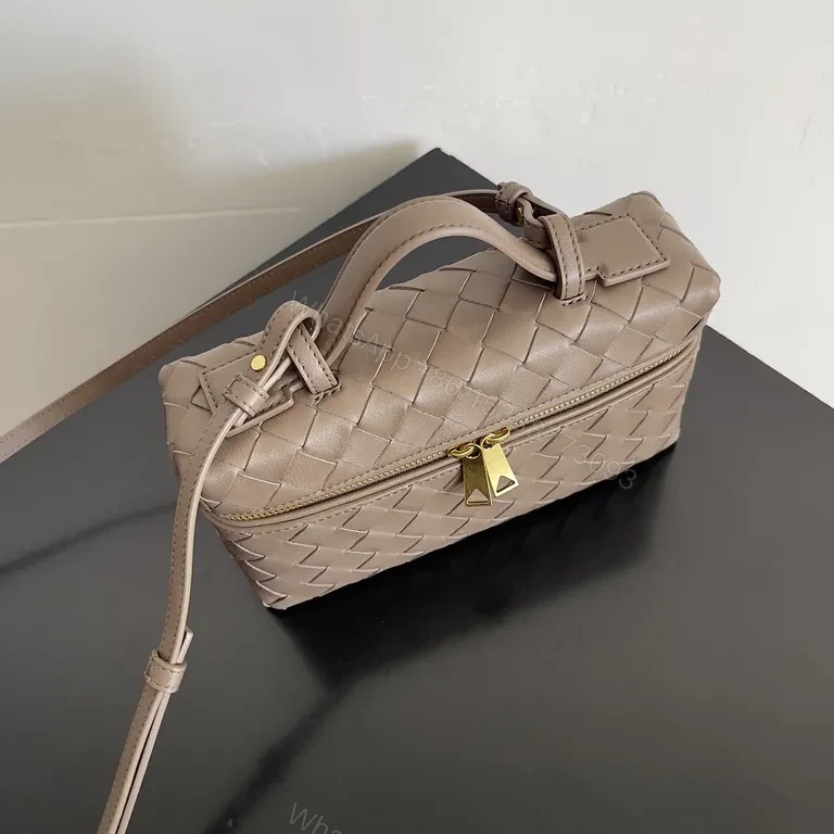 View 8 of Textured Leather Bottega-Inspired Compact Crossbody Bag