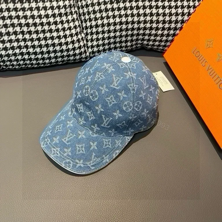 View 4 of Denim Monogram LV-Inspired Cap: Casual Luxury Baseball Hat