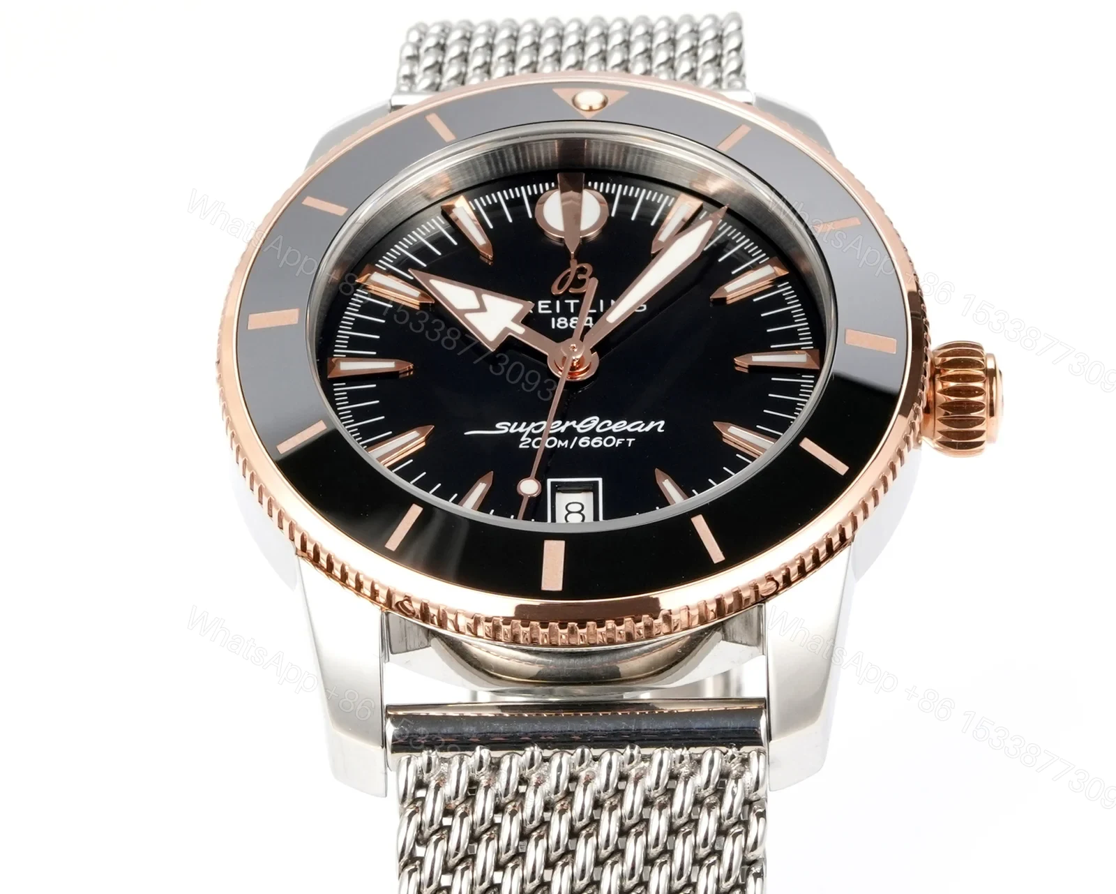 View 3 of Breitling Superocean Heritage B31 Automatic 42 Stainless Steel – Red Gold Black Milanese UB3111241B1A1