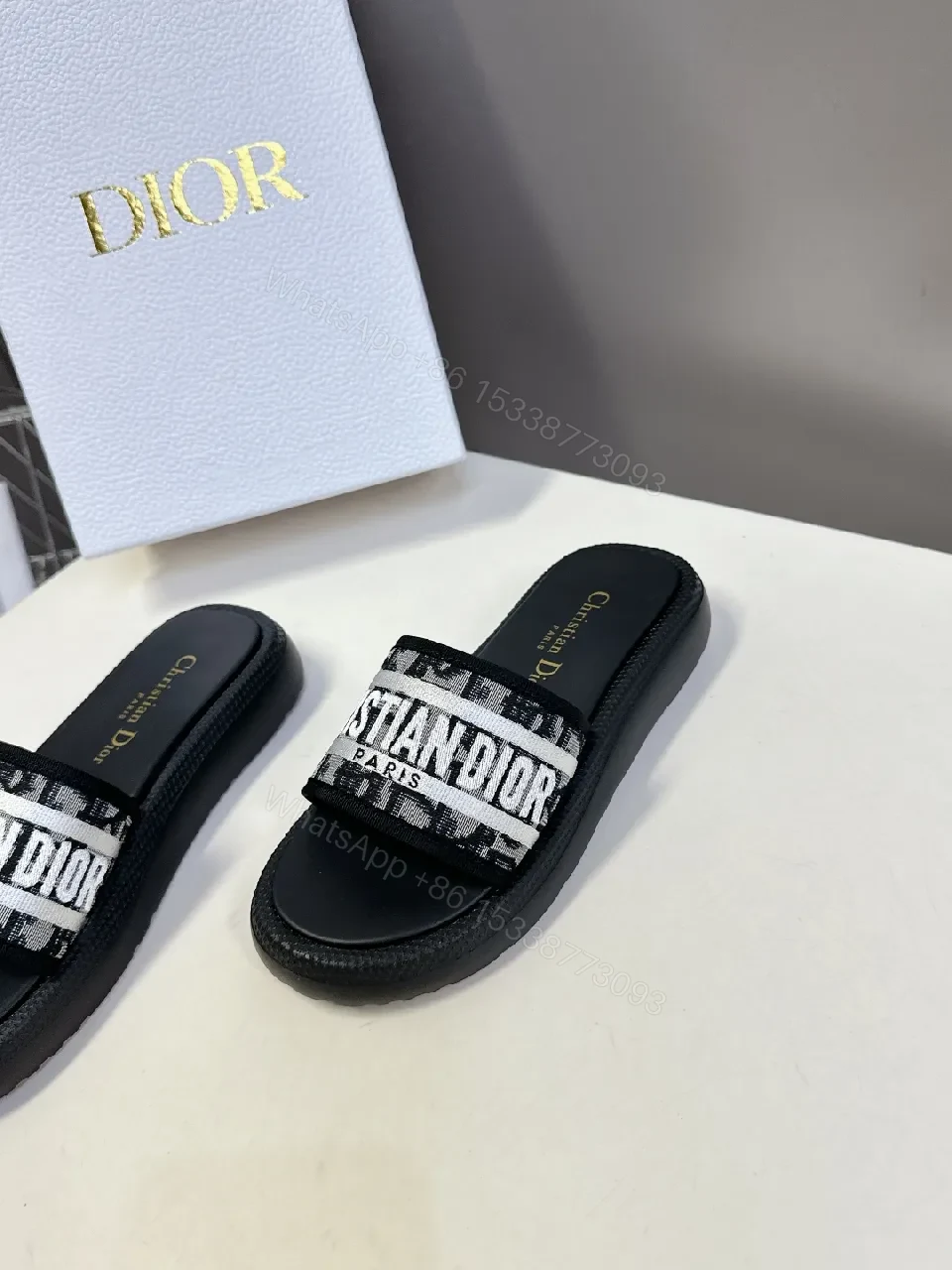 View 4 of Logo-Stripe Slides: Luxe Comfort Casual Slide