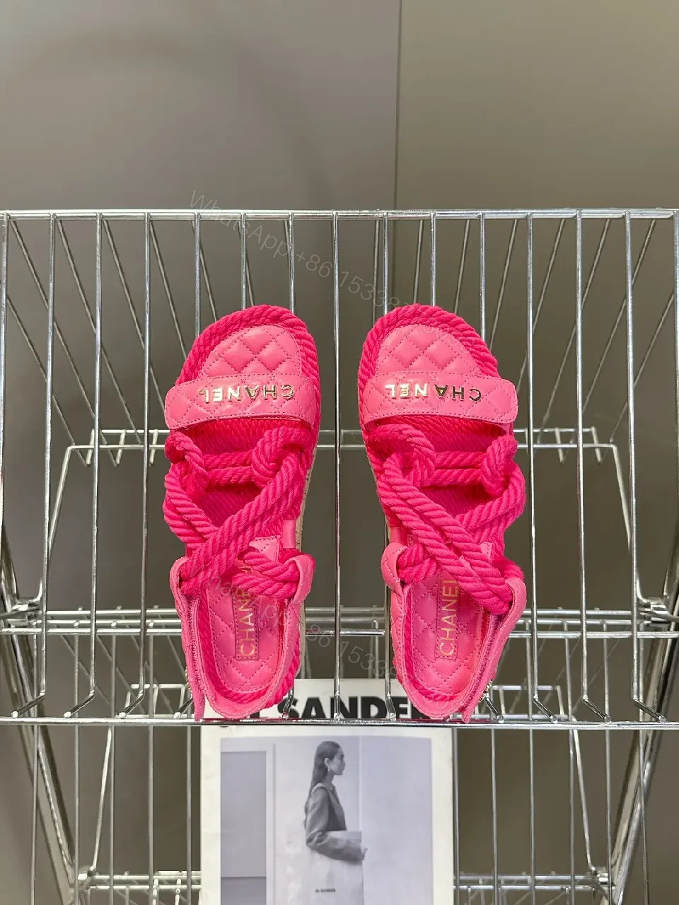 View 6 of Vibrant Pink Textured Slides – Quilted Comfort, Everyday Style