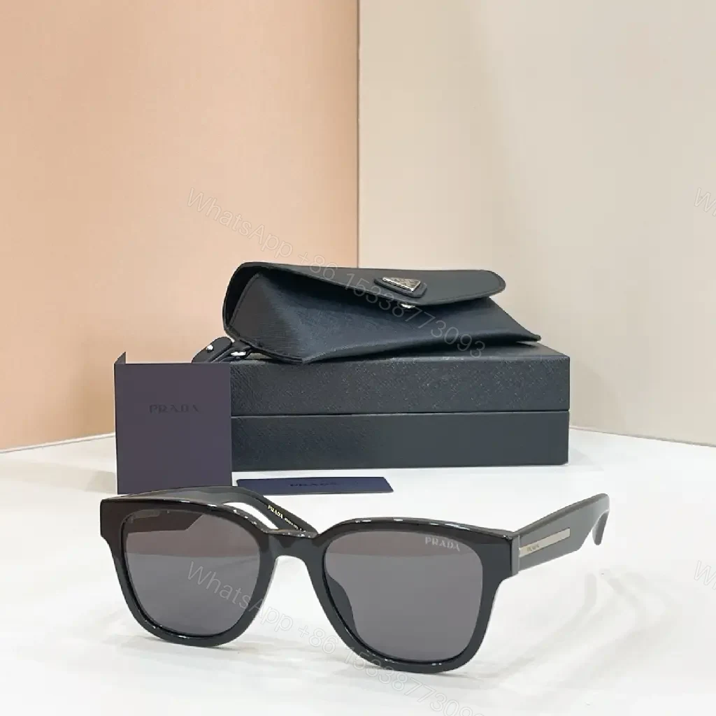 View 10 of Brown tortoise square sunglasses, chunky glossy frame, retro thin PRADA temple