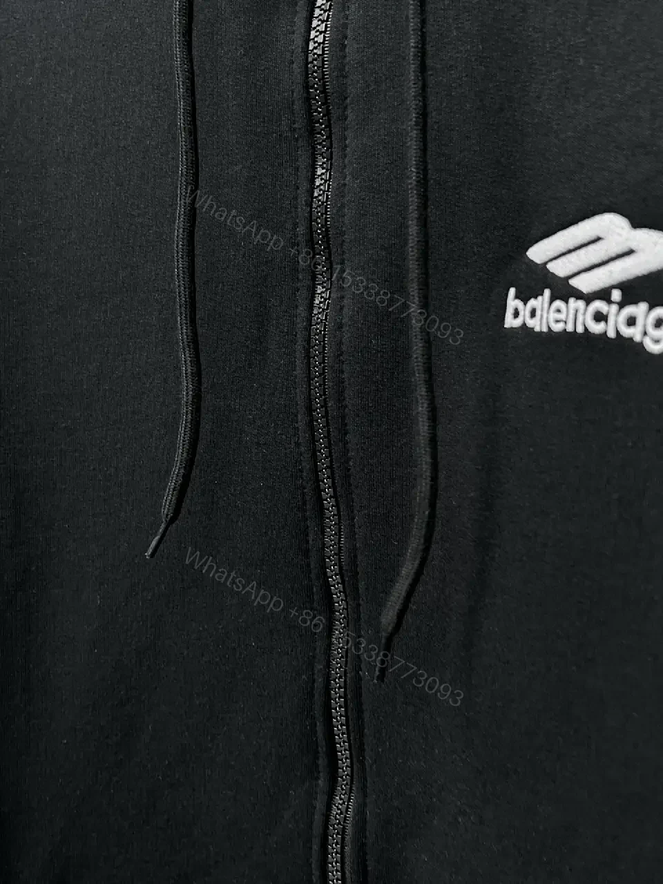 View 7 of Black Cotton-Blend Zip Hoodie, Minimalist Luxury, Everyday Comfort