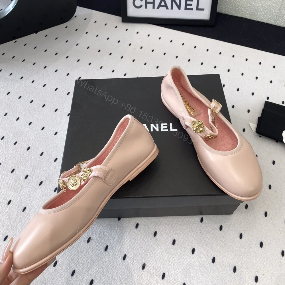 View 3 of 高仿Chanel*G45778M圓頭塔扣芭蕾舞鞋粉色免檢版