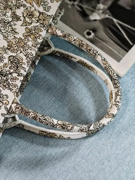 View 7 of Chic Floral Structured Tote with Dior Branding
