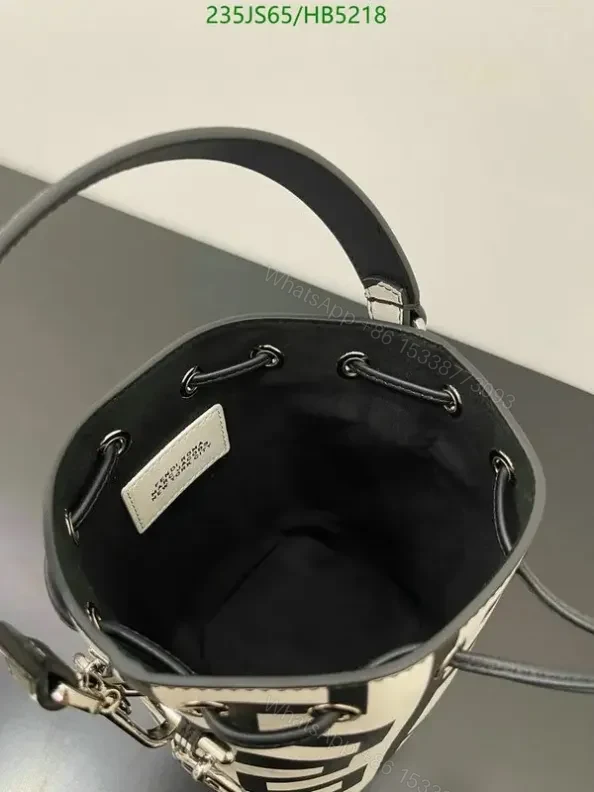 View 7 of Fendi Mon Tresor Mini Bucket Bag Knockoff Black and White – Stylish Leather Bucket