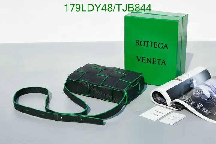 View 3 of Bottega Veneta White Lambskin Cassette Bag in Intrecciato Weave