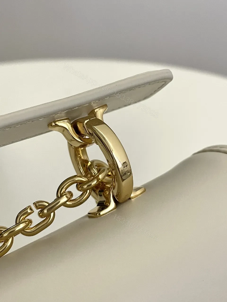 View 4 of Textured Jacquard Evening Bag with Gold Hardware - Structured Chic