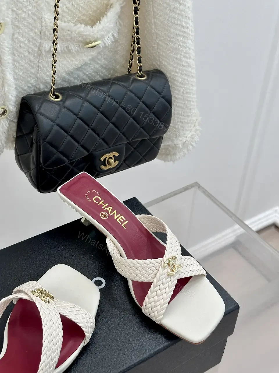 View 5 of Pink Leather Modern Braided Strap Sandals