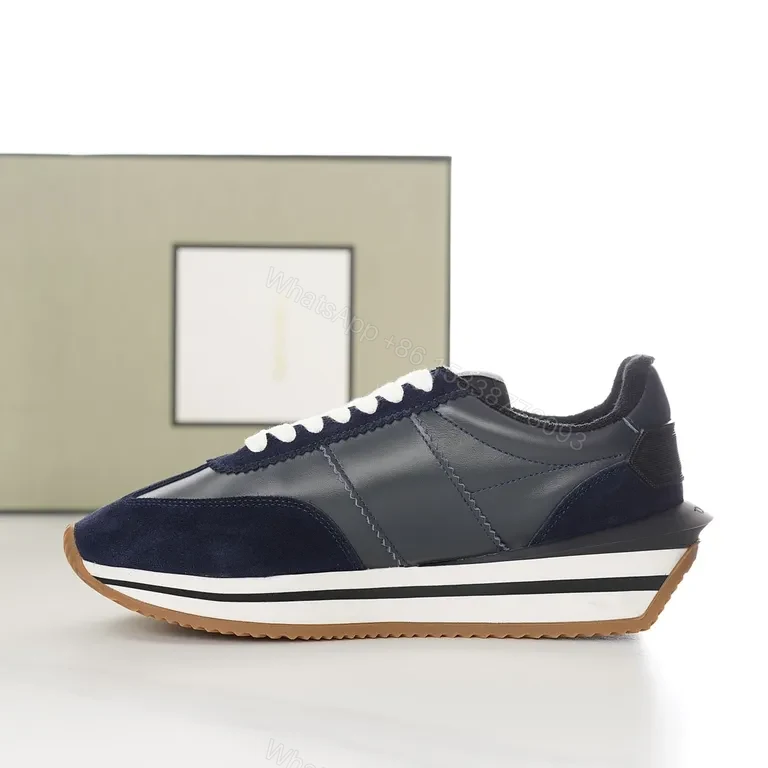 View 6 of Navy Suede & Leather Sneaker â€” Tom Ford Luxury Comfort