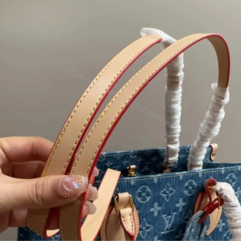 View 6 of Louis Vuitton New LV Remix Onthego MM Denim Blue 35Cm M46871