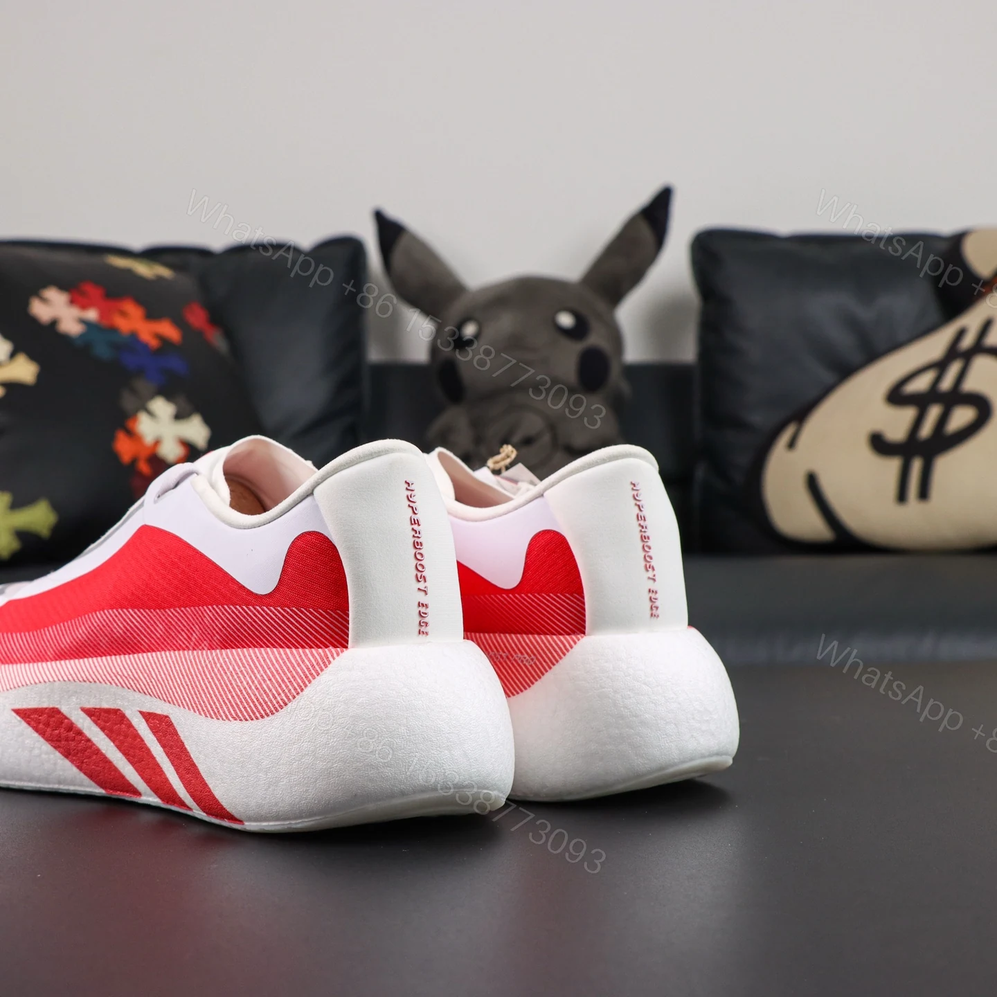View 6 of Adidas Hyperboost Edge White Red