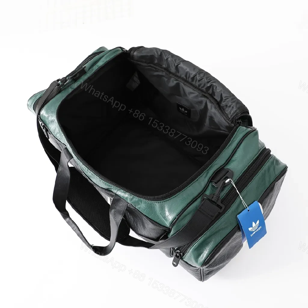 View 8 of Bold Black-Emerald Contrast Weekender, Iconic Three-Stripes Finish