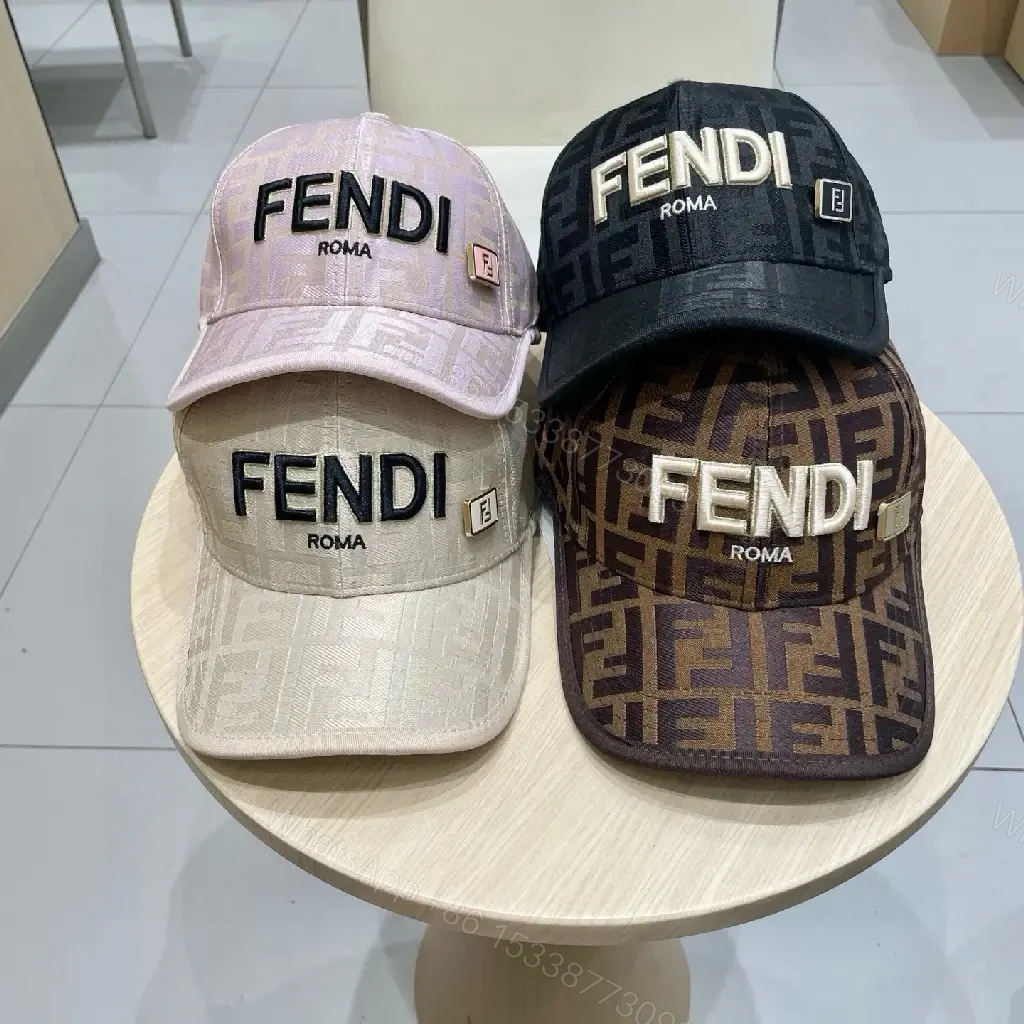 View 6 of Patterned Luxury Cap: Mono Fendi-Inspired Logo, Standout Comfort