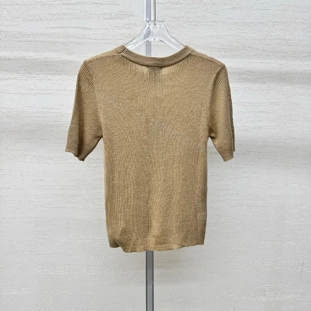 View 11 of Textured Knit Tee: Subtle Luxe Logo, All-Season Comfort