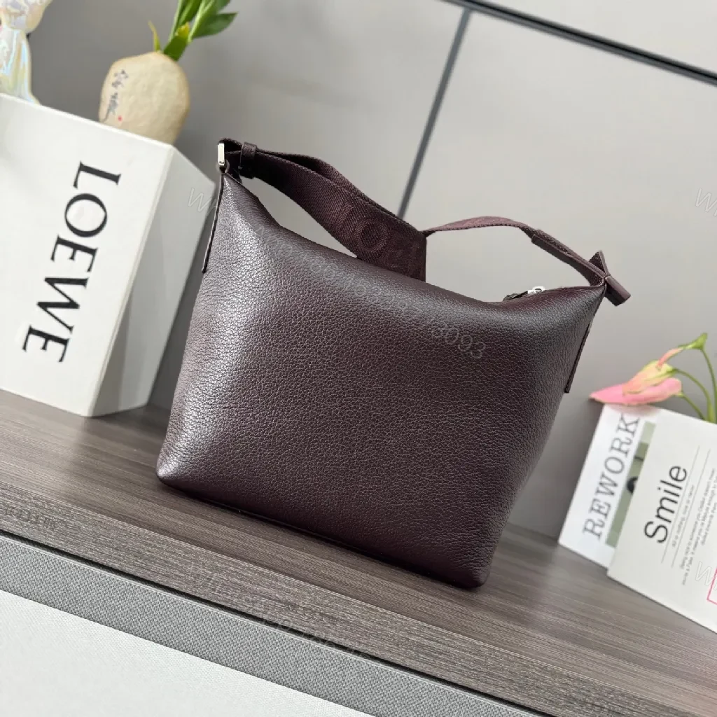View 5 of Dark Pebbled Leather Crossbody â€” Sleek, Subtle LOEWE-Inspired Luxury